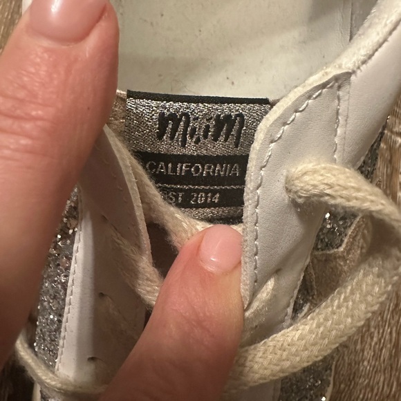 Mi.iM White and Silver Sneakers with Suede Accents - Picture 2 of 4